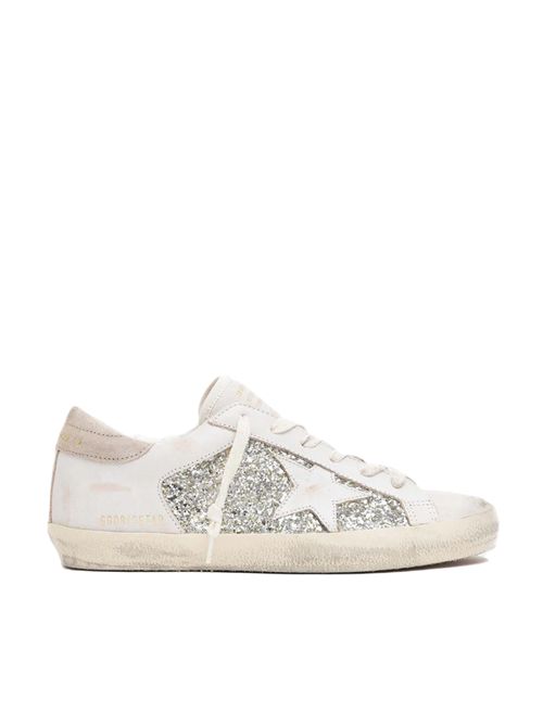 Superstar leather sneakers with all-over glitter pattern Golden Goose | GWF00103.F008901.10931WHITE/PLATINUM/BEIGE
